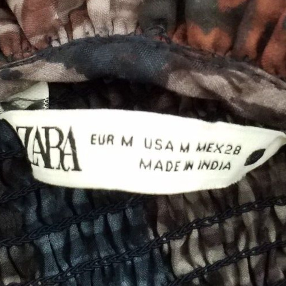 Zara Womens Flounce Top Black Stretch Pullover Long Sleeve Ruffle Size Medium - Picture 5 of 5